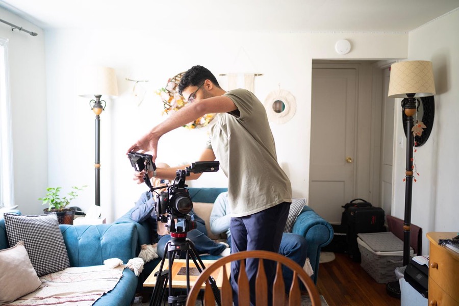 Camera rig on the set of the documentary 800 Meters